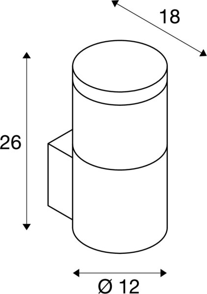 SLV F-POL, Outdoor Wandleuchte, TC-(D,H,T,Q)SE, IP54, rund, anthrazit, max. 20W