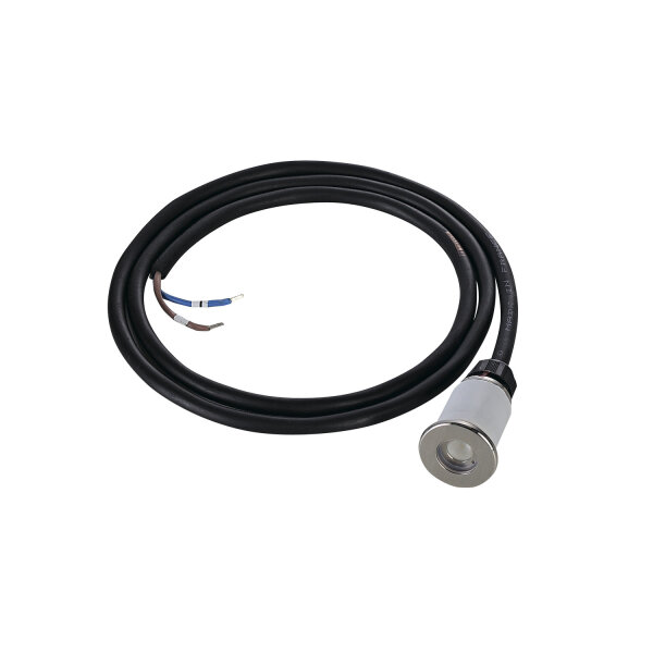 SLV DASAR® 370, Outdoor Bodeneinbauleuchte, LED, 3000K, IP67, rund, edelstahl gebürstet, 12-24V, 2W