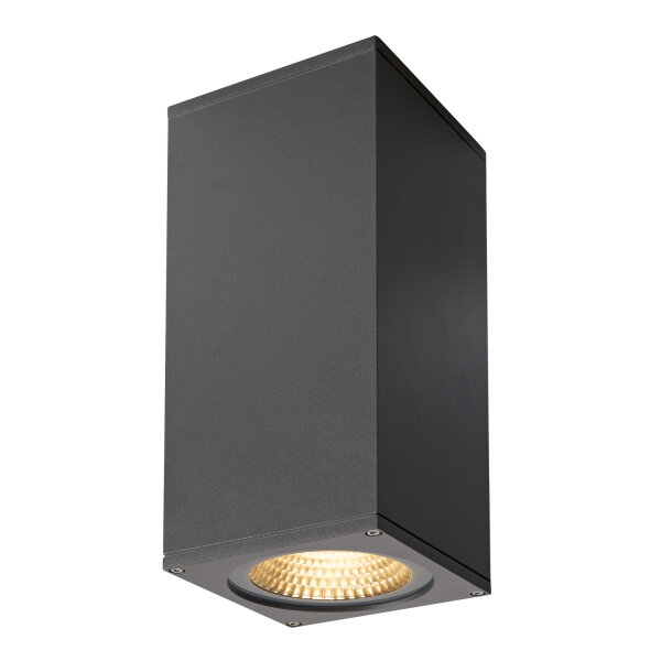 SLV BIG THEO FLOOD UP/DOWN, Outdoor Wandleuchte, zweiflammig, LED, 3000K, Flood up/down, anthrazit, B/H/T 13/27,5/13,5 cm
