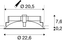 SLV OCCULDAS 23, Einbauleuchte, LED, 3000K, rund, weiß, 26W