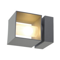 SLV SQUARE TURN, QT14, Outdoor Wandleuchte, silbergrau,...