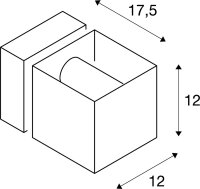 SLV SQUARE TURN, QT14, Outdoor Wandleuchte, silbergrau, max. 42W, IP44