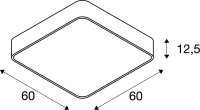 SLV MEDO 60, Deckenleuchte, LED, 3000K, eckig, weiß, 1-10V