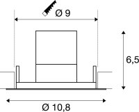 SLV KINI, Outdoor Deckeneinbauleuchte, LED, 3000K, weiß, 60°, IP65