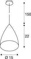 SLV TONGA®, Pendelleuchte, A60, rund, weiß, Keramikschirm, silbergraue Deckenrosette, max. 60W