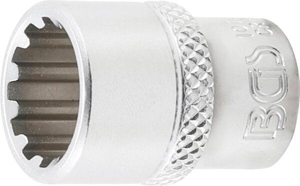 BGS Steckschlüssel-Einsatz Gear Lock | Antrieb Innenvierkant 6,3 mm (1/4") | SW 12 mm