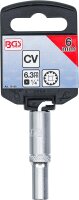 BGS Steckschlüssel-Einsatz Gear Lock, tief | Antrieb Innenvierkant 6,3 mm (1/4") | SW 6 mm