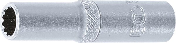 BGS Steckschlüssel-Einsatz Gear Lock, tief | Antrieb Innenvierkant 6,3 mm (1/4") | SW 7 mm