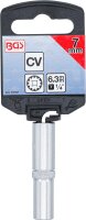 BGS Steckschlüssel-Einsatz Gear Lock, tief | Antrieb Innenvierkant 6,3 mm (1/4") | SW 7 mm