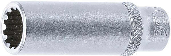 BGS Steckschlüssel-Einsatz Gear Lock, tief | Antrieb Innenvierkant 6,3 mm (1/4") | SW 10 mm