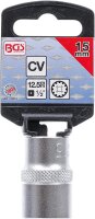 BGS Steckschlüssel-Einsatz Gear Lock | Antrieb Innenvierkant 12,5 mm (1/2") | SW 15 mm
