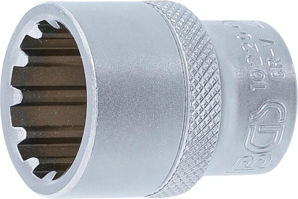 BGS Steckschlüssel-Einsatz Gear Lock | Antrieb Innenvierkant 12,5 mm (1/2") | SW 20 mm