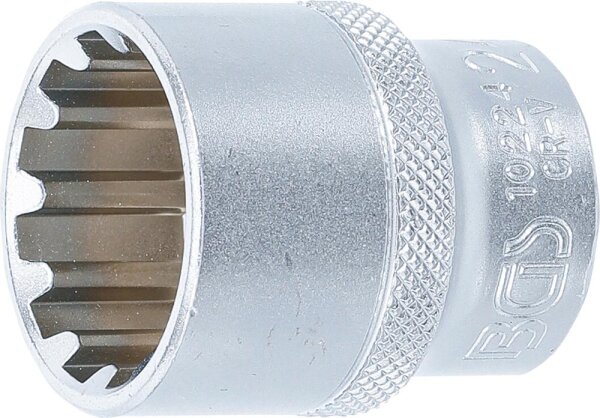 BGS Steckschlüssel-Einsatz Gear Lock | Antrieb Innenvierkant 12,5 mm (1/2") | SW 24 mm