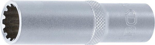 BGS Steckschlüssel-Einsatz Gear Lock, tief | Antrieb Innenvierkant 12,5 mm (1/2") | SW 15 mm