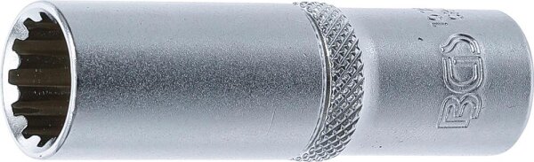 BGS Steckschlüssel-Einsatz Gear Lock, tief | Antrieb Innenvierkant 10 mm (3/8") | SW 13 mm