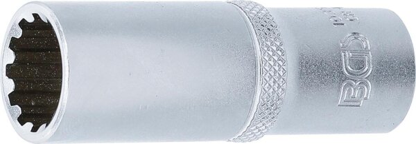BGS Steckschlüssel-Einsatz Gear Lock, tief | Antrieb Innenvierkant 10 mm (3/8") | SW 15 mm