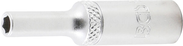 BGS Steckschlüssel-Einsatz Sechskant, tief | Antrieb Innenvierkant 6,3 mm (1/4") | SW 4 mm