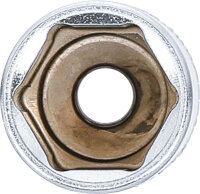 BGS Steckschlüssel-Einsatz Sechskant, tief | Antrieb Innenvierkant 6,3 mm (1/4") | SW 13 mm