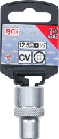 BGS Steckschlüssel-Einsatz Zwölfkant | Antrieb Innenvierkant 12,5 mm (1/2") | SW 10 mm