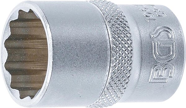 BGS Steckschlüssel-Einsatz Zwölfkant | Antrieb Innenvierkant 12,5 mm (1/2") | SW 19 mm