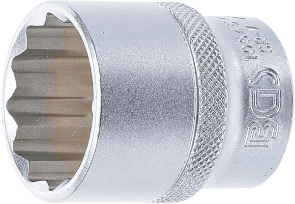 BGS Steckschlüssel-Einsatz Zwölfkant | Antrieb Innenvierkant 12,5 mm (1/2") | SW 27 mm