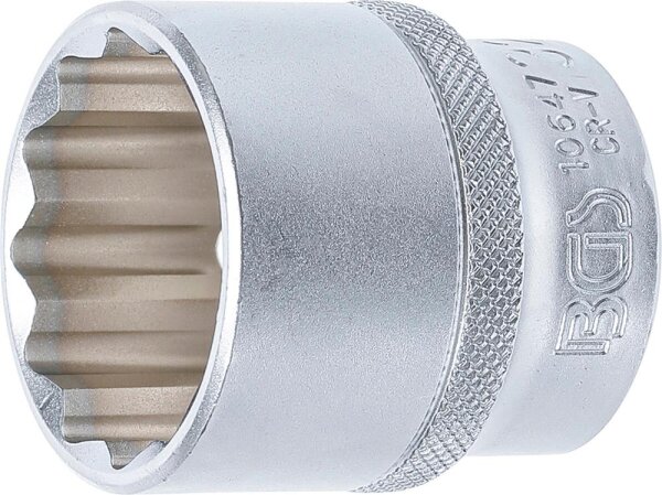 BGS Steckschlüssel-Einsatz Zwölfkant | Antrieb Innenvierkant 12,5 mm (1/2") | SW 32 mm