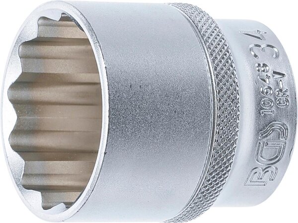 BGS Steckschlüssel-Einsatz Zwölfkant | Antrieb Innenvierkant 12,5 mm (1/2") | SW 34 mm