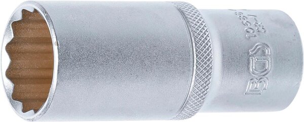 BGS Steckschlüssel-Einsatz Zwölfkant, tief | Antrieb Innenvierkant 12,5 mm (1/2") | SW 24 mm