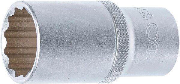 BGS Steckschlüssel-Einsatz Zwölfkant, tief | Antrieb Innenvierkant 12,5 mm (1/2") | SW 28 mm