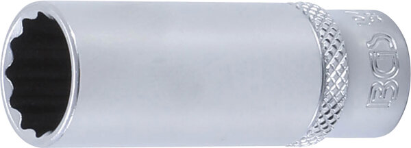 BGS Steckschlüssel-Einsatz Zwölfkant, tief | Antrieb Innenvierkant 6,3 mm (1/4") | SW 13 mm