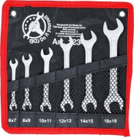 BGS Diy Doppel-Maulschlüssel-Satz | SW 6 x 7 - 18 x 19 mm | 6-tlg.