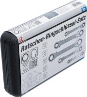 BGS Diy Ratschen-Ringschlüssel-Satz, gerade, umschaltbar | SW 6 x 8 - 19 x 22 mm | 5-tlg.