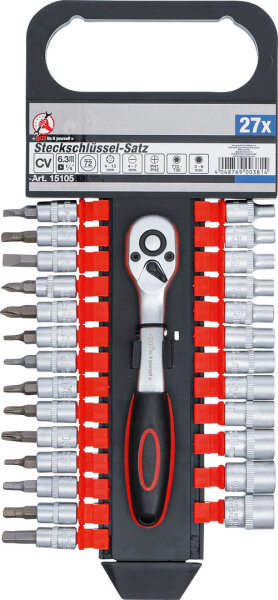 BGS Diy Steckschlüssel-Satz | Antrieb 6,3 mm (1/4") | SW 4 - 13 mm | 27-tlg.
