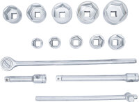 BGS Diy Steckschlüssel-Satz | Antrieb 25 mm (1") | SW 36 - 80 mm | 15-tlg.