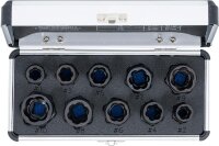 BGS Diy Spiral-Profil-Steckschlüssel-Satz / Schraubenausdreher | Antrieb Innensechskant 10 mm (3/8") / Außensechskant | SW 9 - 19 mm | 10-tlg.