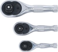 BGS Mini-Umschaltknarren-Satz | 6,3 mm (1/4") / 10 mm (3/8") / 12,5 mm (1/2") | 3-tlg.