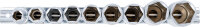 BGS Steckschlüssel-Einsatz-Satz Sechskant, tief | Antrieb Innenvierkant 12,5 mm (1/2") | SW 10 - 24 mm | 9-tlg.