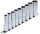 BGS Steckschlüssel-Einsatz-Satz Sechskant, tief | Antrieb Innenvierkant 12,5 mm (1/2") | SW 10 - 24 mm | 9-tlg.
