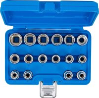 BGS Steckschlüssel-Einsatz-Satz Zwölfkant | Antrieb Innenvierkant 12,5 mm (1/2") | SW 8 - 24 mm | 16-tlg.