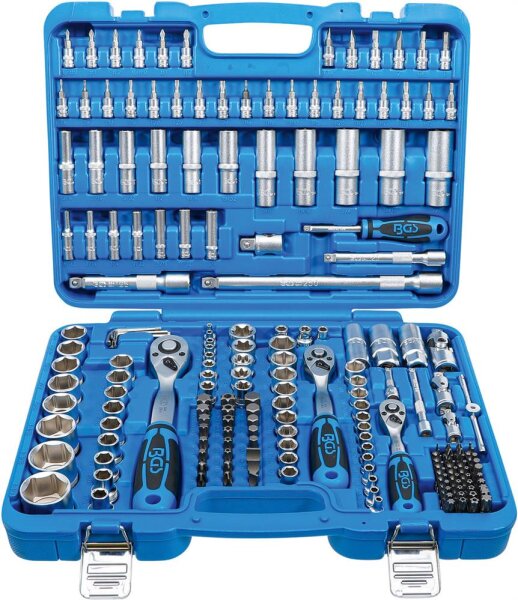 BGS Steckschlüssel-Satz Sechskant | Antrieb 6,3 mm (1/4") / 10 mm (3/8") / 12,5 mm (1/2") | Zollgrößen | 192-tlg.