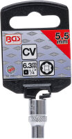 BGS Steckschlüssel-Einsatz Super Lock | Antrieb Innenvierkant 6,3 mm (1/4") | SW 5,5 mm