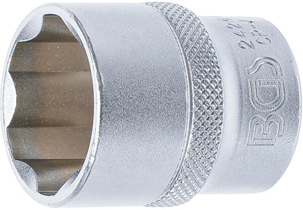 BGS Steckschlüssel-Einsatz Super Lock | Antrieb Innenvierkant 12,5 mm (1/2") | SW 24 mm