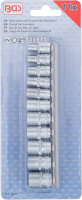 BGS Steckschlüssel-Einsatz-Satz Sechskant | Antrieb Innenvierkant 6,3 mm (1/4") | Zollgrößen | 11-tlg.