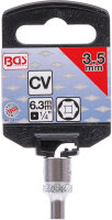BGS Steckschlüssel-Einsatz Sechskant | Antrieb Innenvierkant 6,3 mm (1/4") | SW 3,5 mm