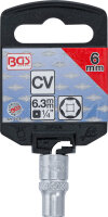 BGS Steckschlüssel-Einsatz Sechskant | Antrieb Innenvierkant 6,3 mm (1/4") | SW 6 mm
