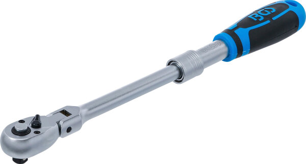 BGS Umschaltknarre, ausziehbar, abwinkelbar | Abtrieb Außenvierkant 10 mm (3/8") | 260 - 365 mm