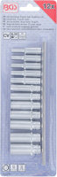 BGS Steckschlüssel-Einsatz-Satz Zwölfkant, tief | Antrieb Innenvierkant 6,3 mm (1/4") | Zollgrößen | 12-tlg.