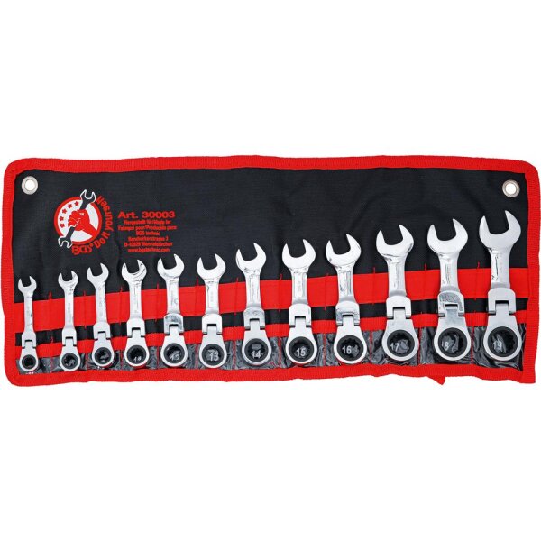 BGS Diy Ratschenring-Maulschlüssel-Satz | extra kurz | SW 8 - 19 mm | 12-tlg.