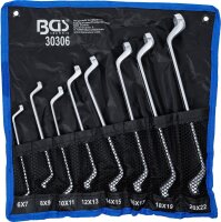 BGS Doppel-Ringschlüssel-Satz | tief gekröpft | SW 6 x 7 - 20 x 22 mm | 8-tlg.