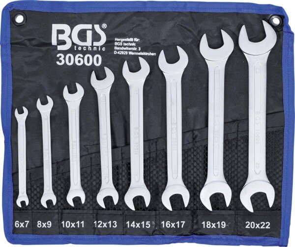 BGS Doppel-Maulschlüssel-Satz | SW 6 - 22 mm | 8-tlg.
